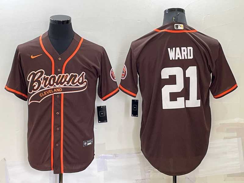 Cleveland Browns 21 Denzel Ward Brown Men's Stitched Cool Base Nike Baseball Jersey,We sell and wholesale Cleveland Browns 21 Denzel Ward Brown Men's Stitched Cool Base Nike Baseball Jersey on line form chian!